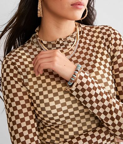Willow &amp; Root Checkered Mesh Top MISC_DETAIL_1
