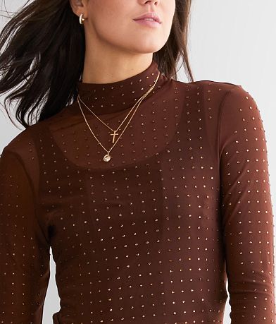 red by BKE Rhinestone Embellished Mesh Top MISC_DETAIL_1