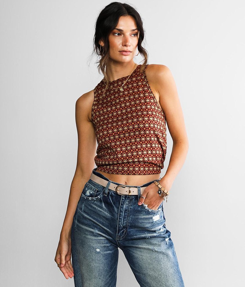 Gilded Intent Open Back Tank Top - Women's Tank Tops in Rust