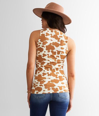 red by BKE Cow Print Tank Top BACK