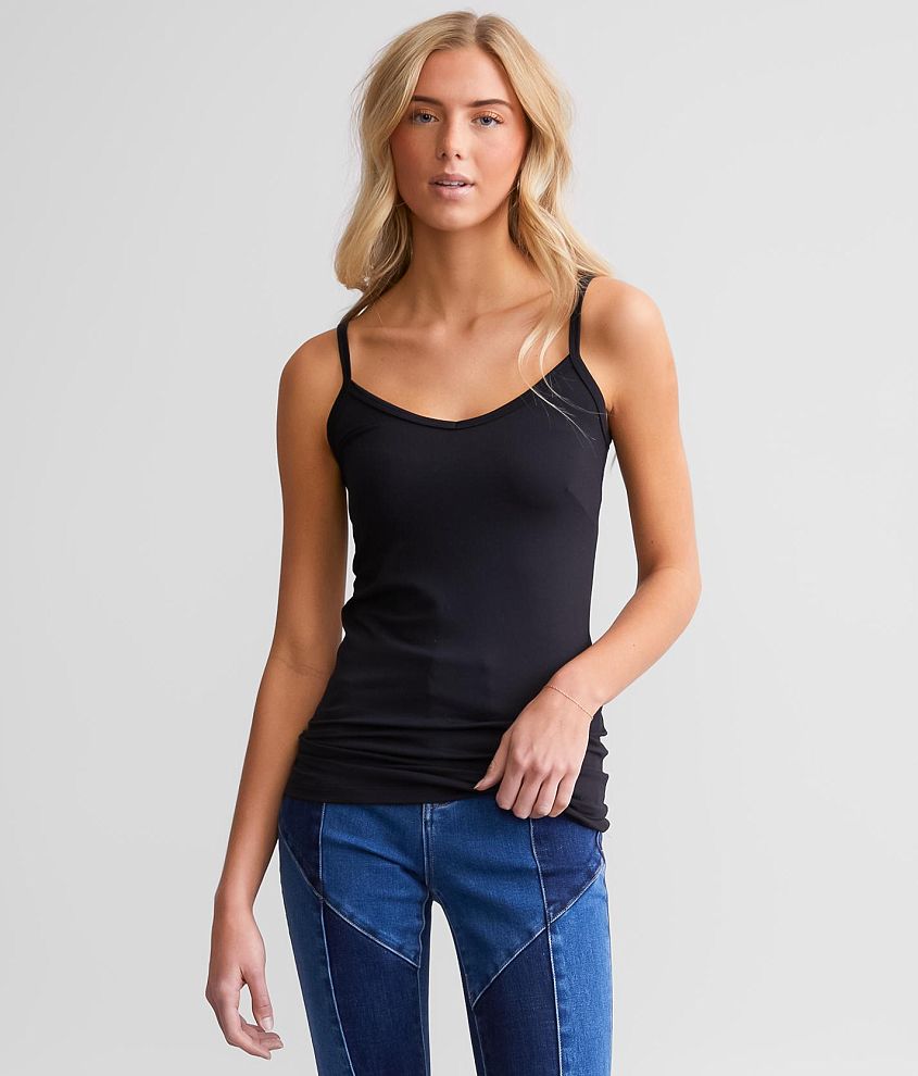 Buckle Black Shaping & Smoothing High Neck Ribbed Tank Top - Women's Tank  Tops in Black