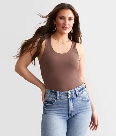Buckle Black Shaping & Smoothing Tank Top front view