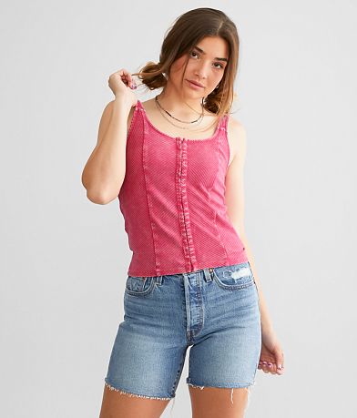 Free People The Laid Back Henley Tank Top - Women's Tank