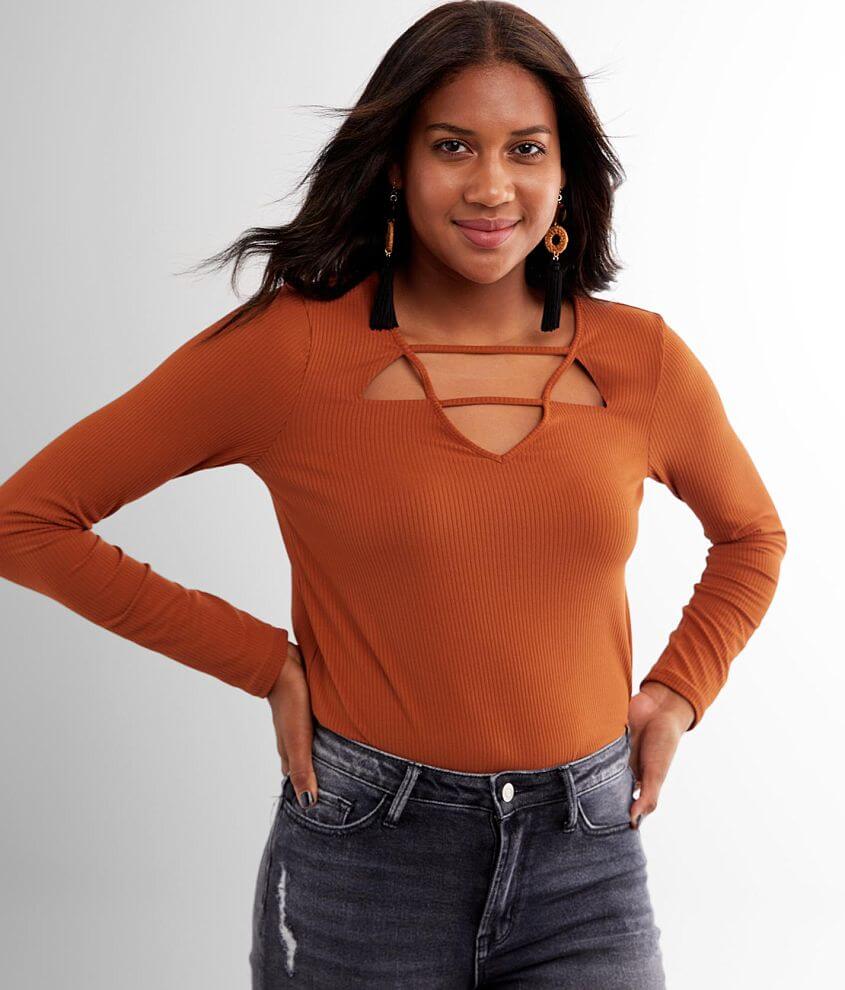 Image of Buckle Black Fitted Strappy Cut-Out Top