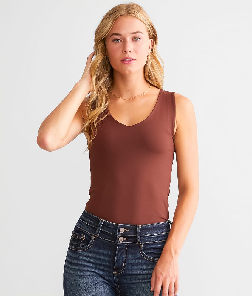 Buckle Black Shaping & Smoothing Tank Top - Women's Tank Tops in Rum Raisin