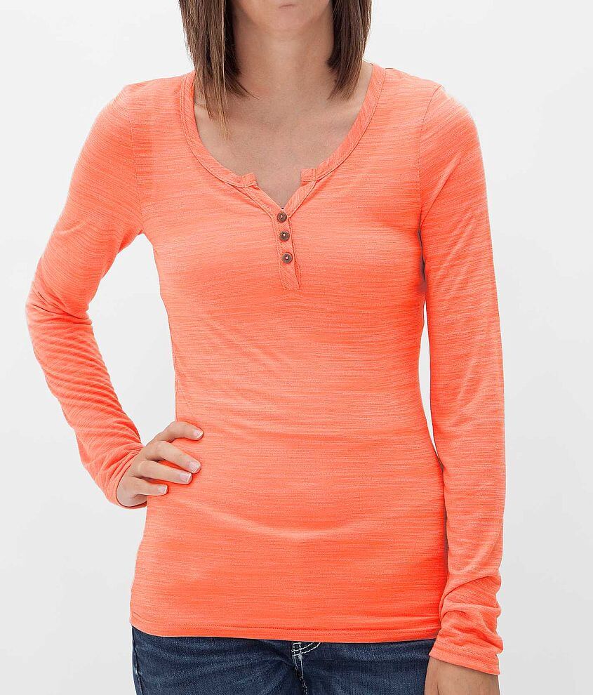 BKE Marled Henley Top - Women's Shirts/Blouses in Carnelie | Buckle