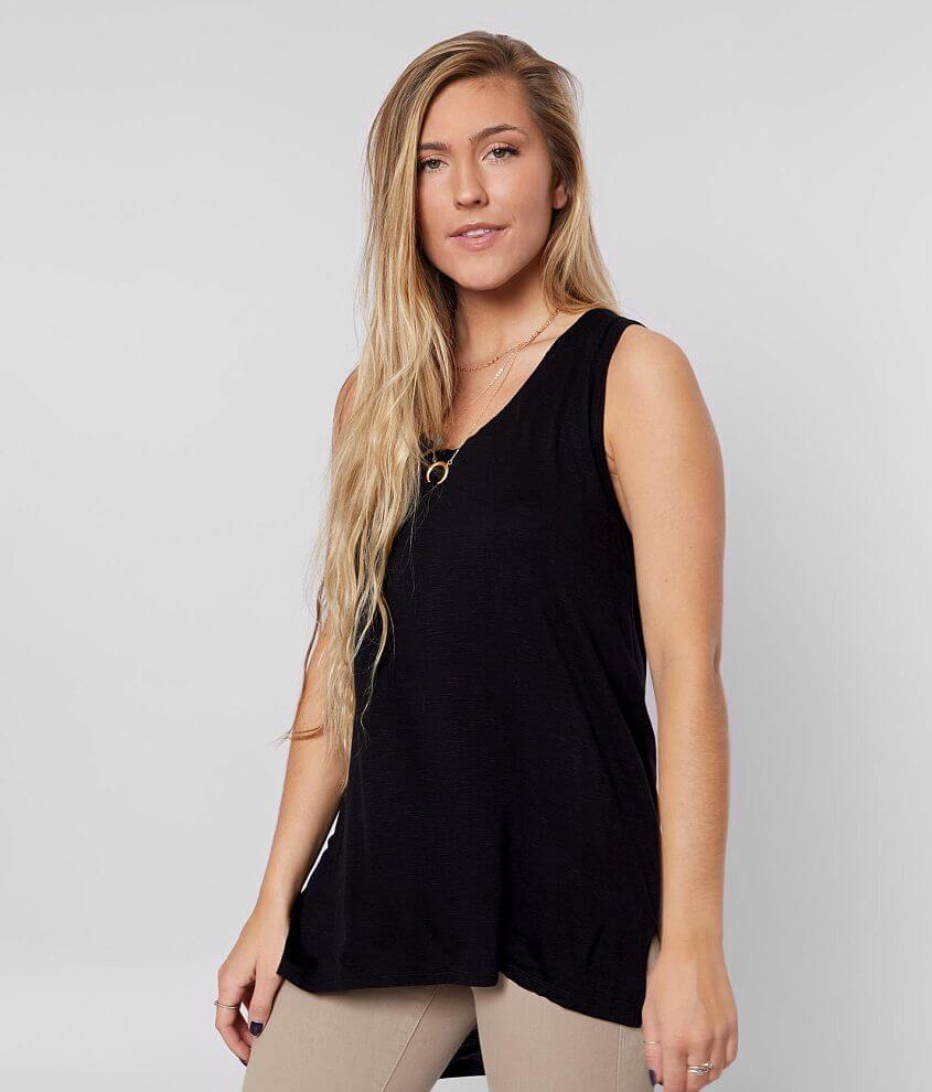 BKE High Low Hem V-Neck Tank Top front view