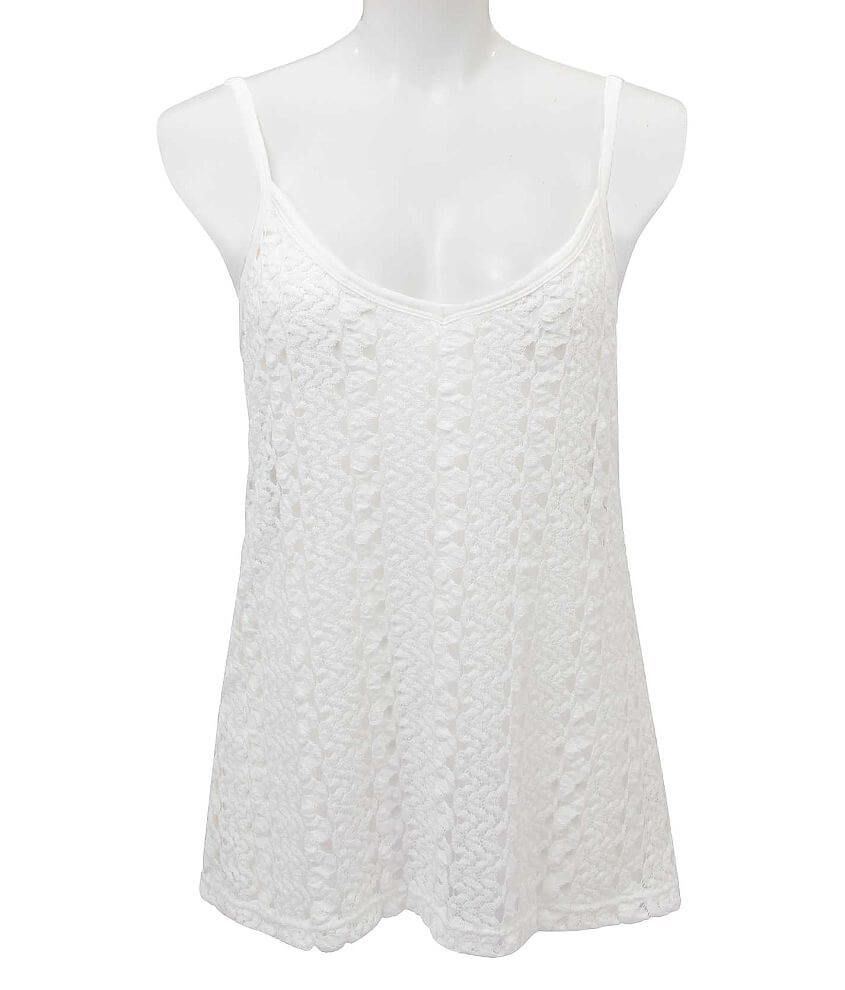 BKE Lace Tank Top Women's Tank Tops in Off White Buckle
