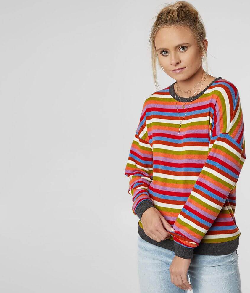 BKE Striped Knit Top front view