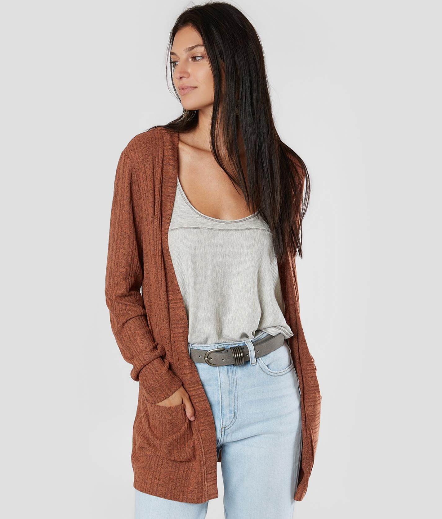 ribbed cardigan sweater