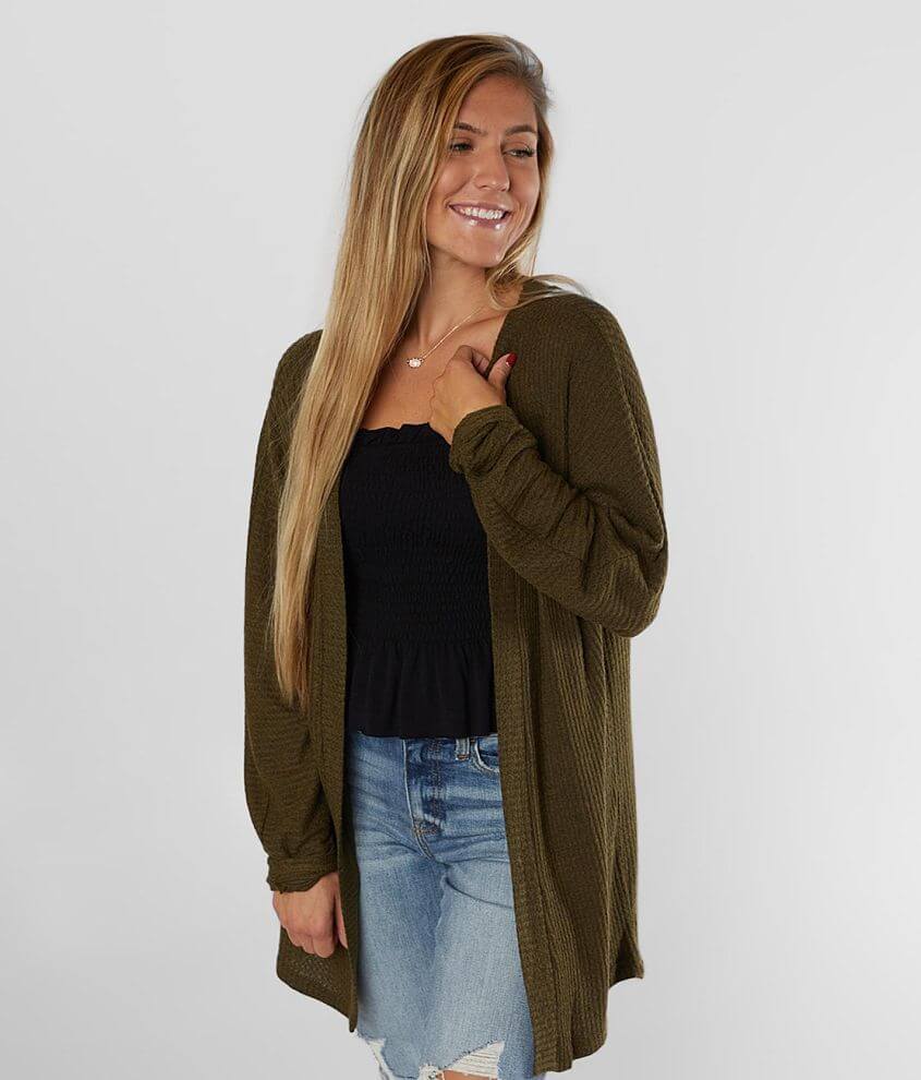 Image of Daytrip Brushed Waffle Knit Cardigan Sweater
