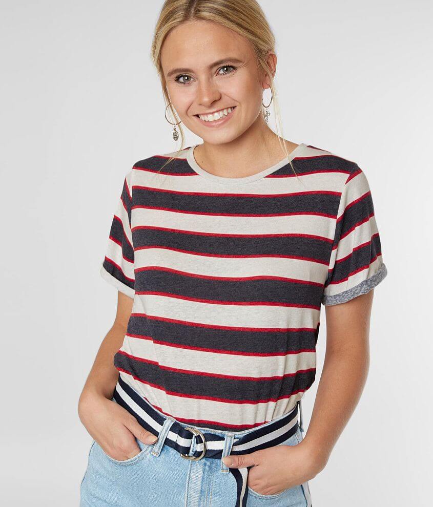 BKE Striped Knit Top front view