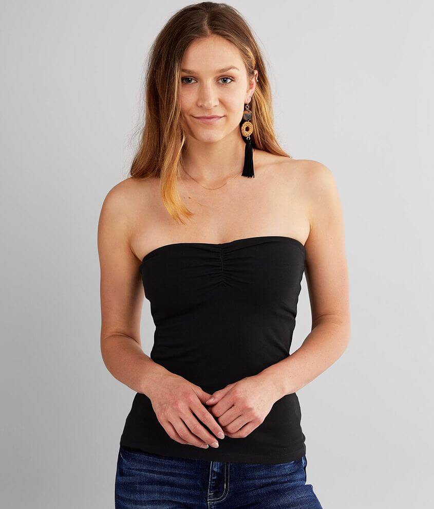BKE core Ruched Sweetheart Tube Top front view