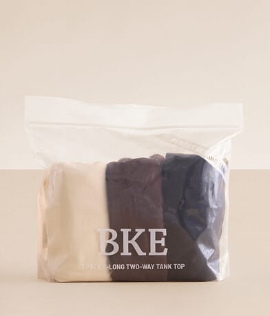 BKE core 3 Pack Two Way Basic Tank Top Set front view