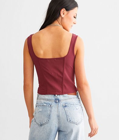 Gilded Intent Fitted Corset Cropped Tank Top BACK