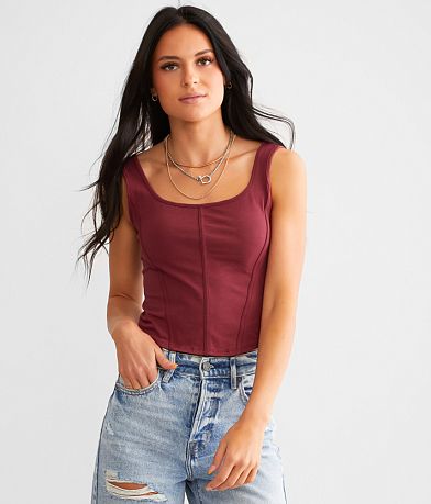 Gilded Intent Fitted Corset Cropped Tank Top FULL_RIGHT_SIDE