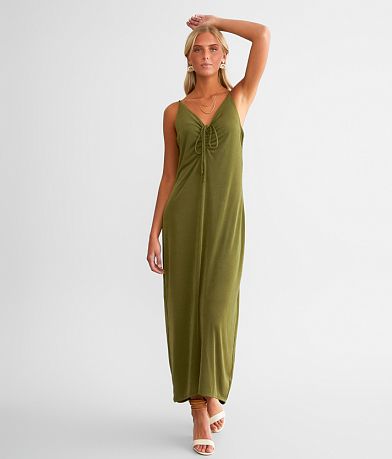 Willow & Root Color Block Maxi Dress - Women's Dresses in Olive Multi