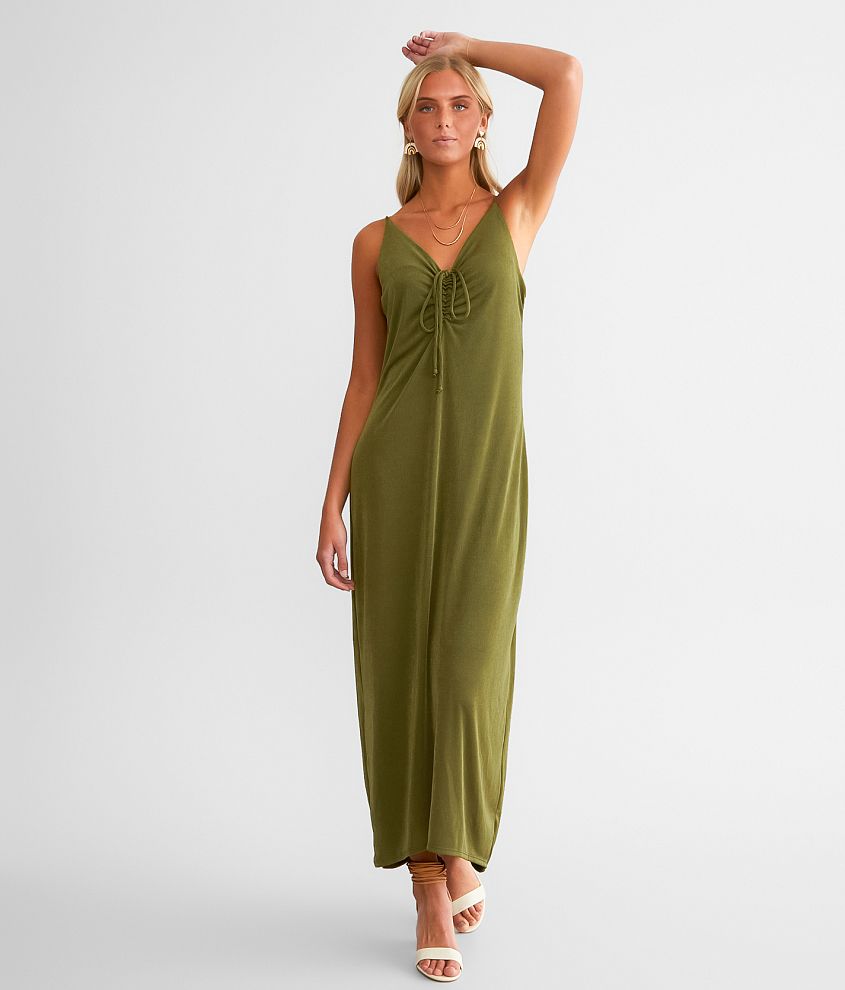 Willow &#38; Root Sheen Cinch Tie Maxi Dress front view