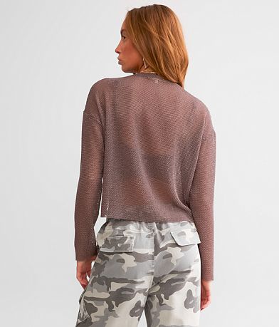 Gilded Intent Metallic Netted Top back view