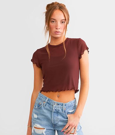 BKEssentials Mesh Cropped Top front view