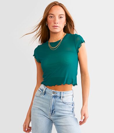 BKEssentials Mesh Cropped Top front view