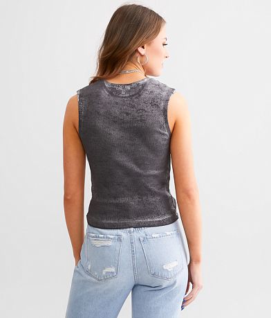 Gilded Intent Metallic Coated Tank Top back view