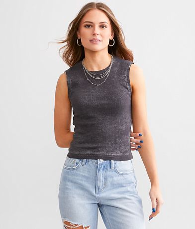 Gilded Intent Metallic Coated Tank Top full right side view