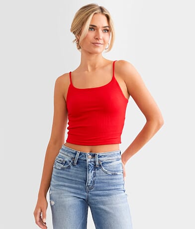 Buckle Black Cropped Shaping & Smoothing Tank Top front view