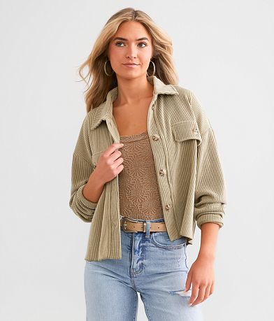 BKE Ribbed Knit Shirt front view