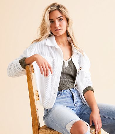BKE Ribbed Knit Shirt front view