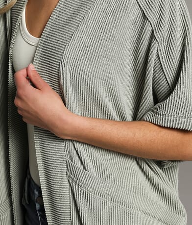 BKE Ribbed Cocoon Cardigan misc detail 1 view