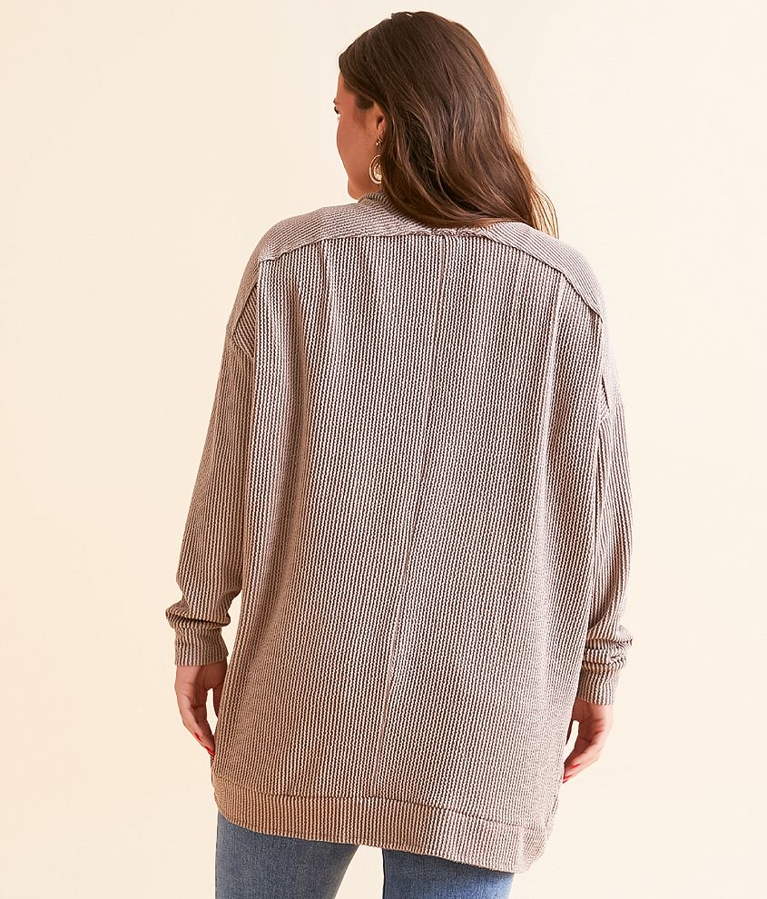 Ribbed Cocoon Cardigan