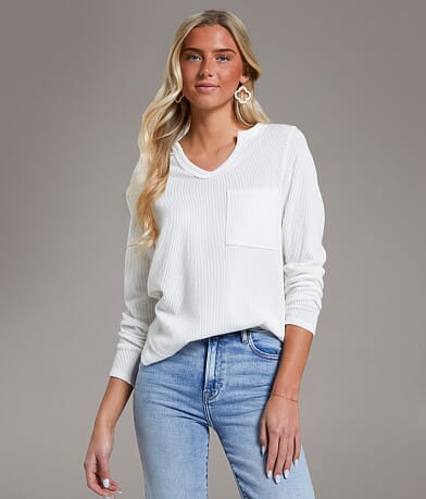 BKE Textured Knit Top front view