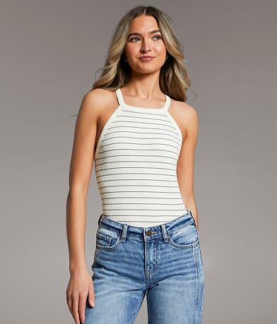 BKE core Ribbed Knit Tank Top front view