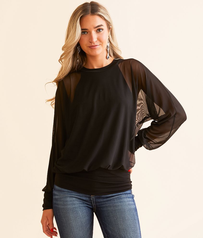 Daytrip Mesh Dolman Top front view