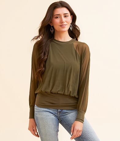 Daytrip Mesh Dolman Top front view