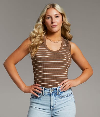 BKE core Ribbed Contour Tank Top front view