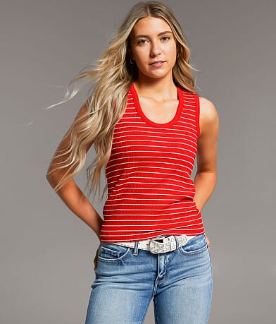 BKE core Ribbed Contour Tank Top front view