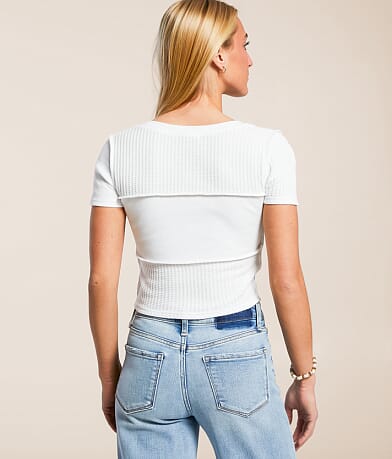 FITZ + EDDI Waffle Knit T-Shirt back view