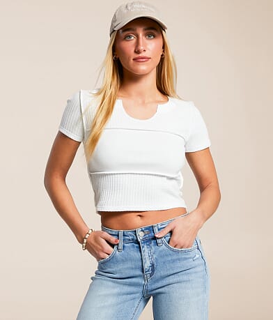 FITZ + EDDI Waffle Knit T-Shirt front view