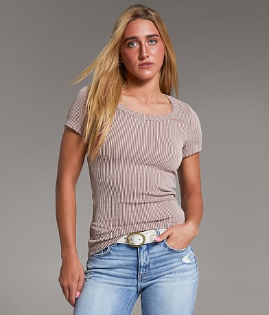 BKE Urban Ribbed Top front view