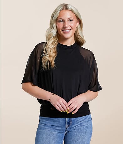 Daytrip Mesh Dolman Top front view