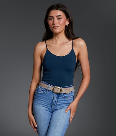 Buckle Black Shaping & Smoothing Tank Top front view