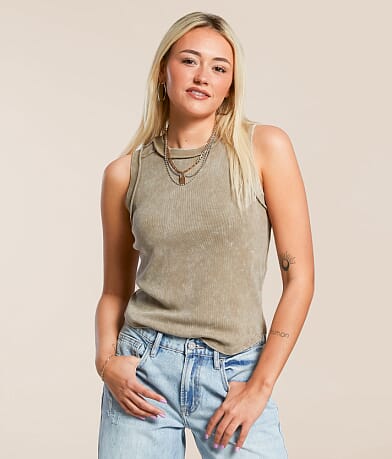 Gilded Intent Washed Tank Top front view
