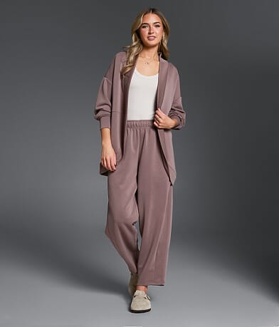 Buckle Black Barrel Leg Pant front view