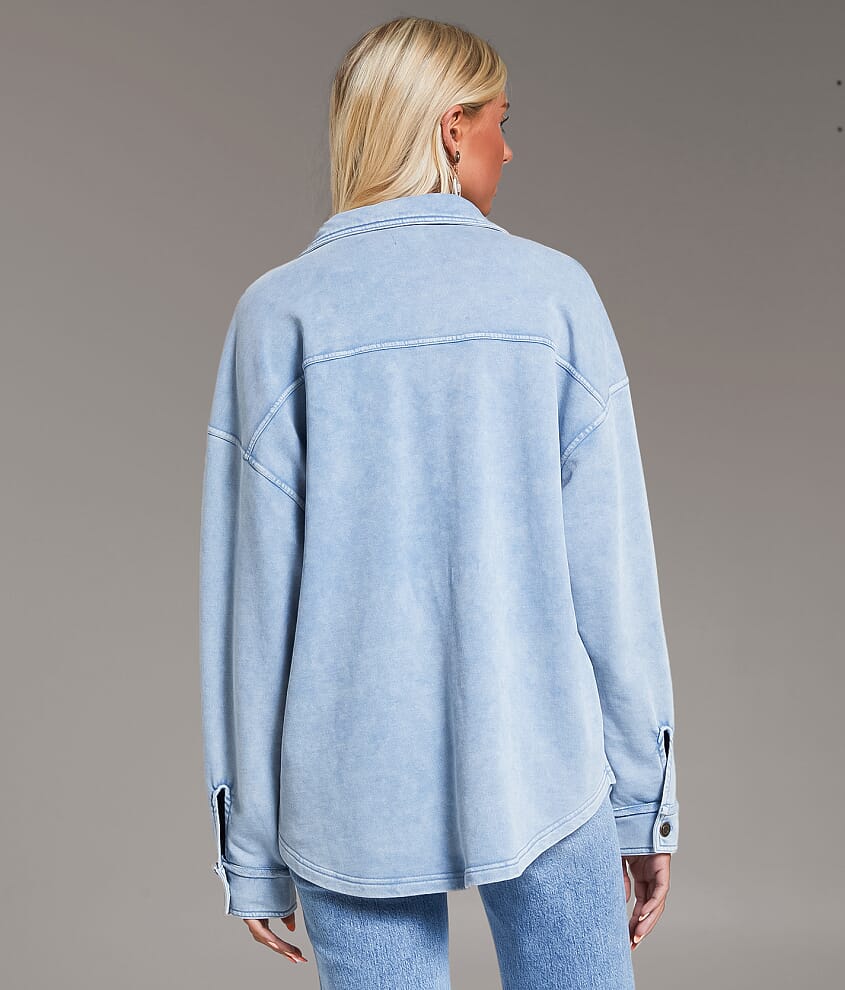 Washed Knit Shacket - thumbnail 4