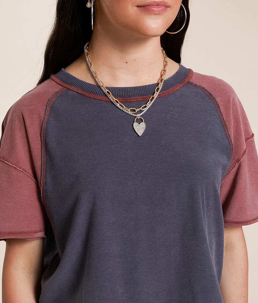 Color Block Cropped T-Shirt - thumbnail 3