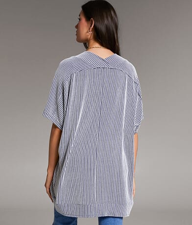 BKE Ribbed Cocoon Cardigan BACK