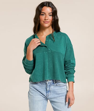 FITZ + EDDI Pieced Henley front view