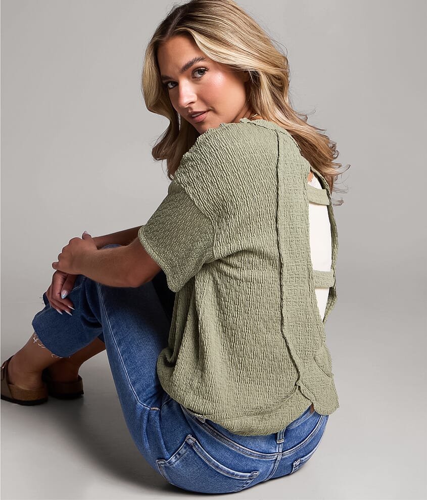 BKE Open Back Top - Women's Shirts & Blouses in Vetiver | Buckle